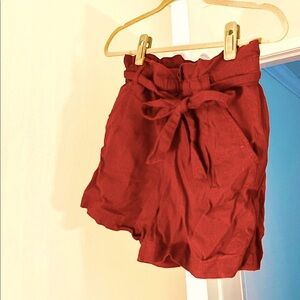 Linen Paperbag Tie Waist Shorts with 4 pockets!
